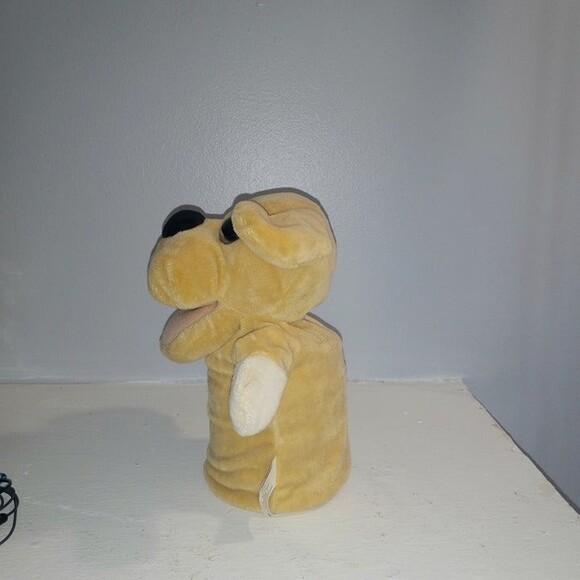 Kellytoy Brown Lab Plush Hand Puppet-Dog-Puppy-Green Glitter Eyes-2016-9" - Picture 5 of 9